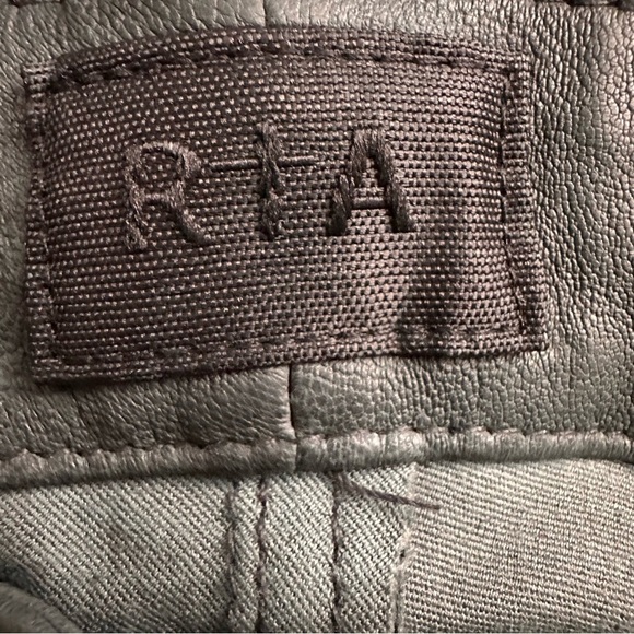 RtA Madrid Stretch Leather Skinny Pants Charcoal Gray Lambskin Zip Sz 27 - Picture 12 of 14